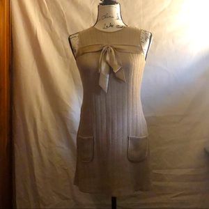 Sleeveless Sweater Shirt Dress